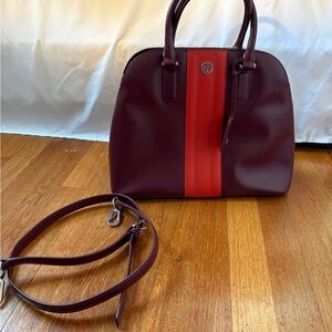 Tory Burch Burgundy and Red Satchel